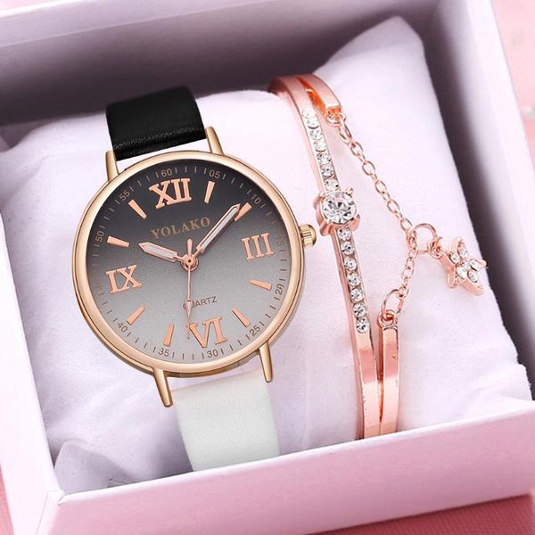 wristwatches women gradient color roma bracelet watch set luxury ladies double leather sport quartz wrist watches relogio feminino, Slivery;brown
wristwatches women gradient color roma bracelet watch set luxury ladies double leather sport quartz wrist watches relogio feminino, Slivery;brown