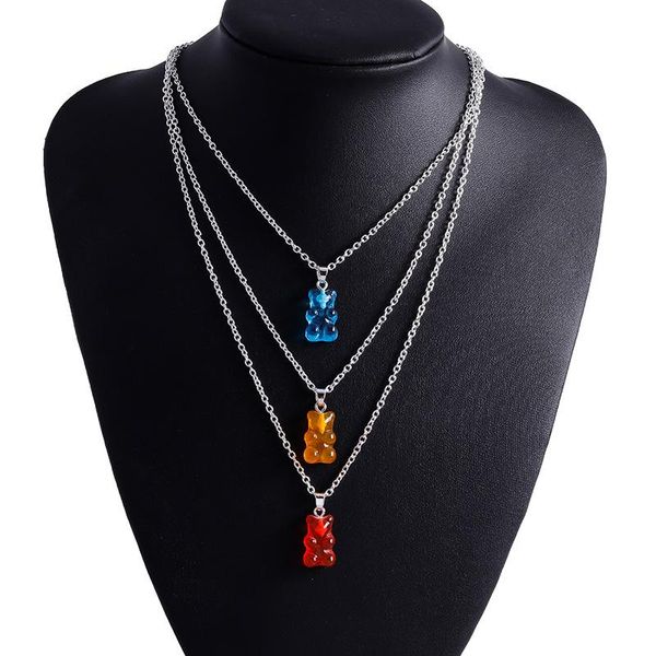 pendant necklaces goth candy bear chain styles handmade color cute resin gummy for women girls daily jewelry party charms, Silver
pendant necklaces goth candy bear chain styles handmade color cute resin gummy for women girls daily jewelry party charms, Silver
