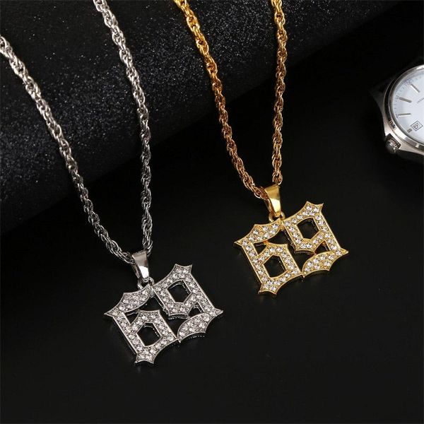 chains hip hop necklace stainless steel zircon 69 number pendant rock party jewelry gift, Silver
chains hip hop necklace stainless steel zircon 69 number pendant rock party jewelry gift, Silver