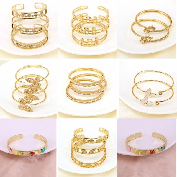 bangle 3pcs, luxury cz women's bangles bracelets copper zirconia gold color adjustable open bracelet crystal rainbow, Black
bangle 3pcs, luxury cz women's bangles bracelets copper zirconia gold color adjustable open bracelet crystal rainbow, Black