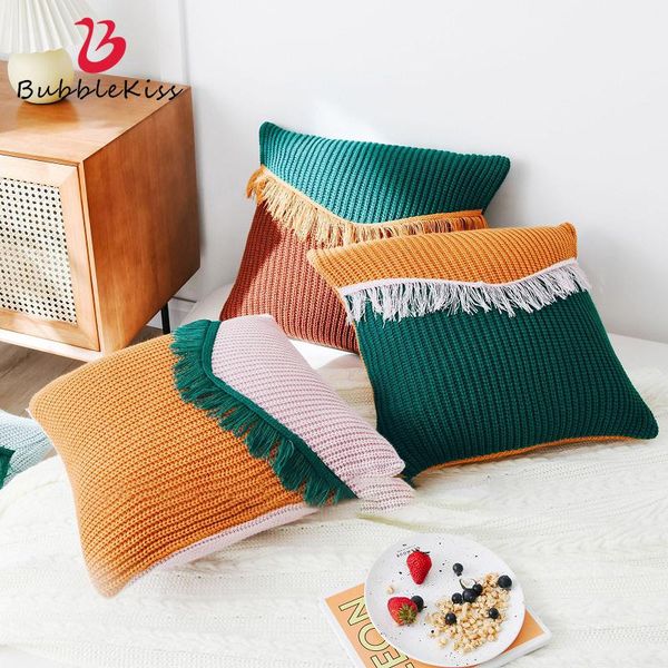 cushion/decorative pillow bubble kiss fashion tassel knitted cover two-colors stitching home bedding cushion case soft office pillowcover
cushion/decorative pillow bubble kiss fashion tassel knitted cover two-colors stitching home bedding cushion case soft office pillowcover