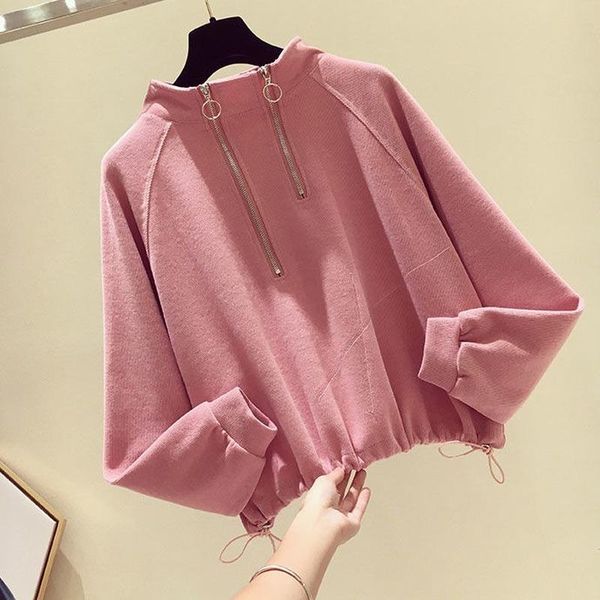 women's hoodies & sweatshirts solid color long sleeve half zipper turtleneck oversize harajuku plus size spring and fall wear top, Black
women's hoodies & sweatshirts solid color long sleeve half zipper turtleneck oversize harajuku plus size spring and fall wear top, Black