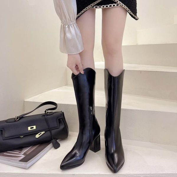 boots designer winter 2021 women knee high heel side zipper toe shoesthick heeled pointed fashion woman, Black
boots designer winter 2021 women knee high heel side zipper toe shoesthick heeled pointed fashion woman, Black