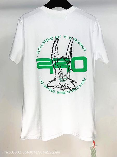 2021 spring and summer new off rabbit embroidery elements short sleeves, White;black 
2021 spring and summer new off rabbit embroidery elements short sleeves, White;black