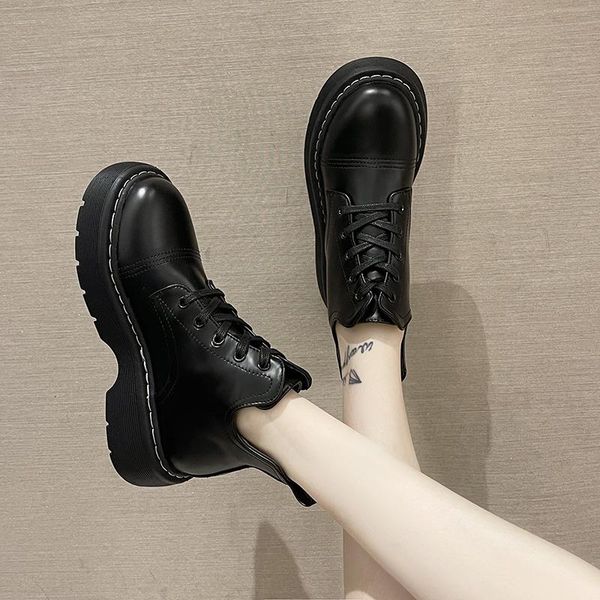 boots 2021 women ankle autumn female casual shoes woman flat fashion platform round toe lacing strap solid comfortable, Black
boots 2021 women ankle autumn female casual shoes woman flat fashion platform round toe lacing strap solid comfortable, Black