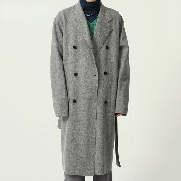 korean trend cut design fashion bandage trench coat men's autumn winter 2021 new loose double breasted long coat windbreak, Tan;black
korean trend cut design fashion bandage trench coat men's autumn winter 2021 new loose double breasted long coat windbreak, Tan;black