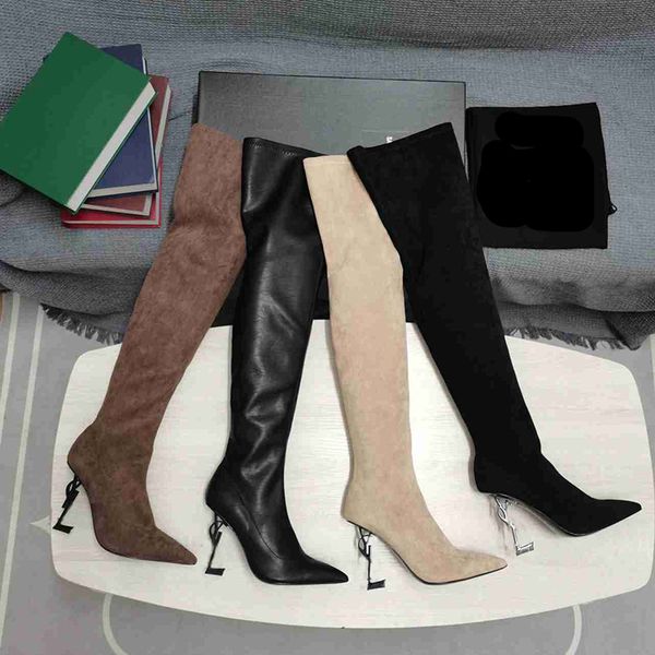 elastic designer long boots winter suede leather letter stiletto heels women over the knee fashion booties black
elastic designer long boots winter suede leather letter stiletto heels women over the knee fashion booties black