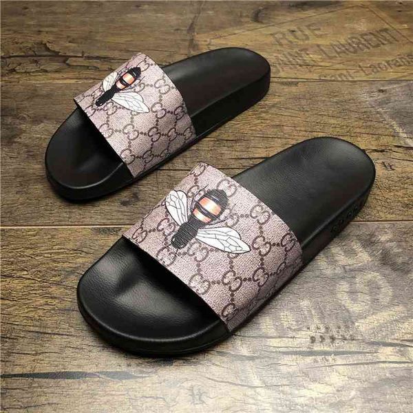summer men and women leather slippers fashion personality bee print one line slippers soft bottom anti slip cool slippers, Black
summer men and women leather slippers fashion personality bee print one line slippers soft bottom anti slip cool slippers, Black
