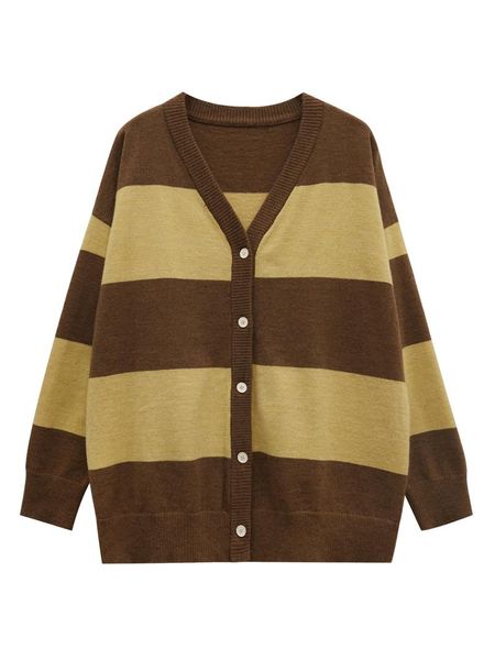 women's knits & tees knitted cardigan stripe contrast v-neck simple fashion loose college sweater coat 2021 early autumn, White
women's knits & tees knitted cardigan stripe contrast v-neck simple fashion loose college sweater coat 2021 early autumn, White