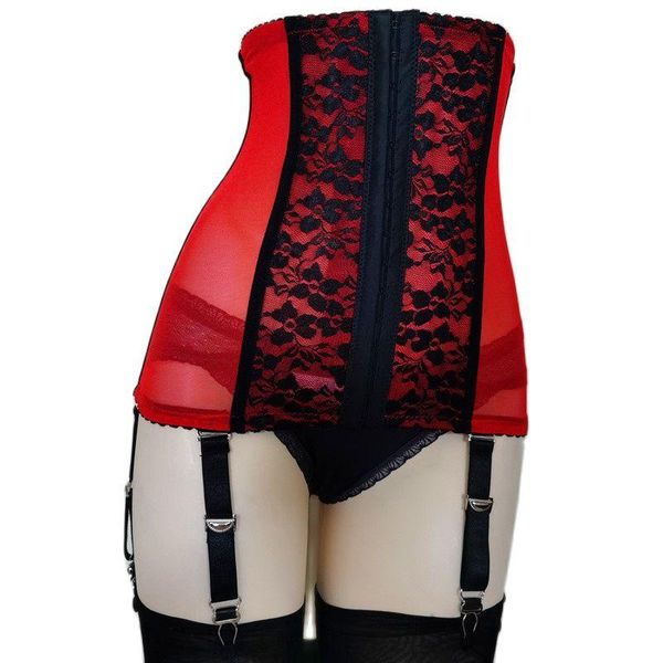 women's shapers lace transparent mesh women waist trainer body shaper and removable garters slimming cincher girdle underwear, Black;white
women's shapers lace transparent mesh women waist trainer body shaper and removable garters slimming cincher girdle underwear, Black;white