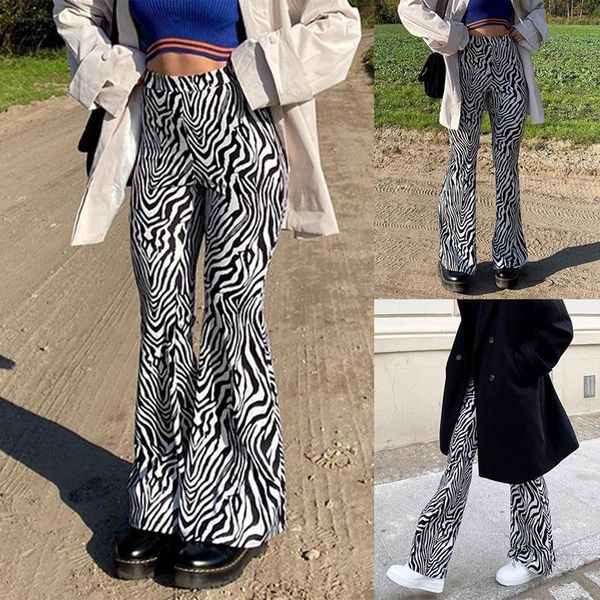 women's fashion animal stripe printed high waist micro-flare pants black & capris, Black;white
women's fashion animal stripe printed high waist micro-flare pants black & capris, Black;white