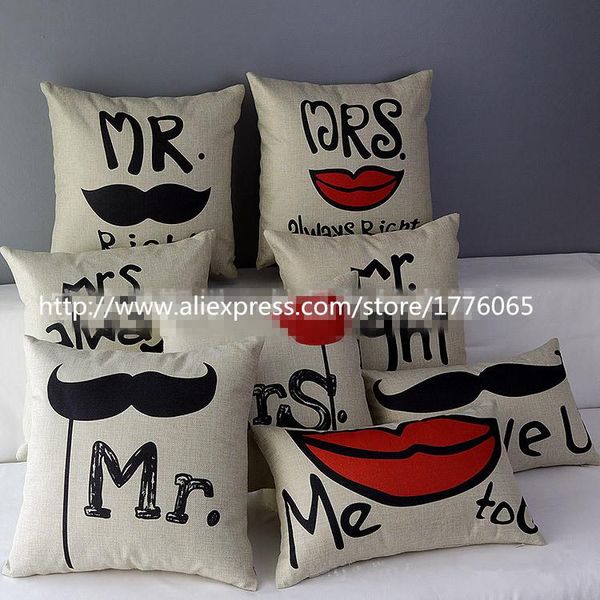 cushion/decorative pillow mr right and mrs always cushion printed linen for sofa furniture & home decorative 45x45cm
cushion/decorative pillow mr right and mrs always cushion printed linen for sofa furniture & home decorative 45x45cm