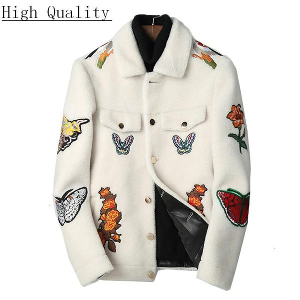 men's leather & faux wool fur coat men short sheep shearing jacket winter fashion luxury overcoat korean erkek mont l18-3411 kj1464, Black
men's leather & faux wool fur coat men short sheep shearing jacket winter fashion luxury overcoat korean erkek mont l18-3411 kj1464, Black