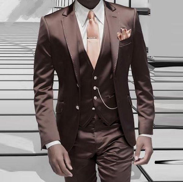 men's suits & blazers the comfortable brown satin men suit formal italian design tuxedo custom stylish blazer 2021 jacket pants vest 3p, White;black
men's suits & blazers the comfortable brown satin men suit formal italian design tuxedo custom stylish blazer 2021 jacket pants vest 3p, White;black