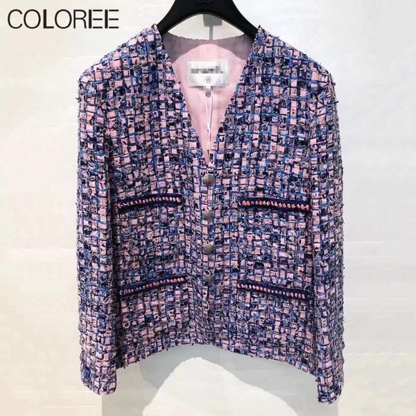 women's wool & blends korean fashion elegant purple plaid women woolen coats 2021 ladies casual v-neck short jacket female warm outwear, Black
women's wool & blends korean fashion elegant purple plaid women woolen coats 2021 ladies casual v-neck short jacket female warm outwear, Black