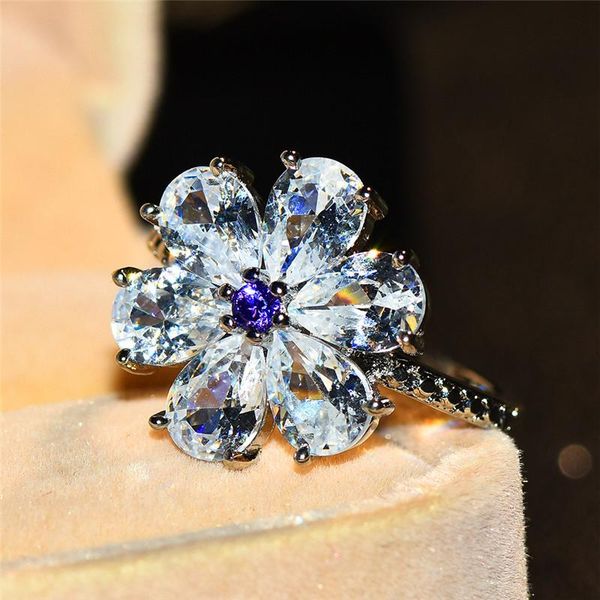 wedding rings cute luxury female purple flower ring crystal cz stone silver color jewelry promise love engagement for women, Slivery;golden
wedding rings cute luxury female purple flower ring crystal cz stone silver color jewelry promise love engagement for women, Slivery;golden