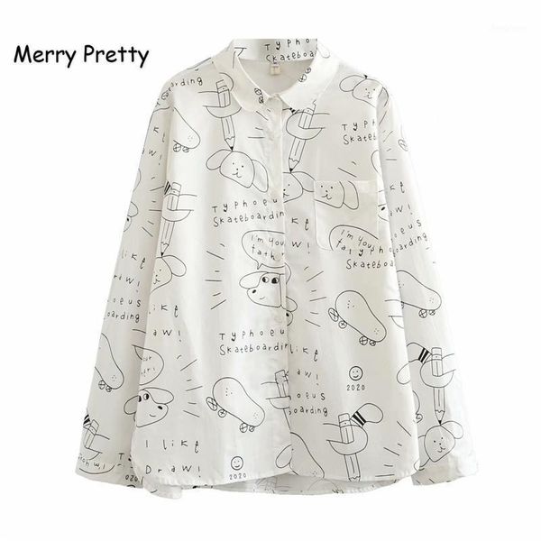women's blouses & shirts merry pretty autumn winter women blouse letters cartoon printed long sleeve turn down collar cotton fu, White
women's blouses & shirts merry pretty autumn winter women blouse letters cartoon printed long sleeve turn down collar cotton fu, White