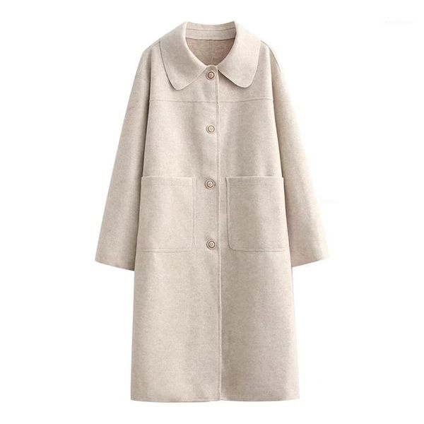 women's wool & blends dylqfs 2021 women autumn office lady beige long sleeve park coat female vintage streetwear single-breasted casual, Black
women's wool & blends dylqfs 2021 women autumn office lady beige long sleeve park coat female vintage streetwear single-breasted casual, Black