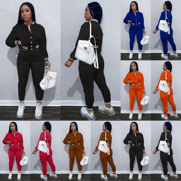 women's two piece pants 4a5289 autumn winter women casual fashion snap thread solid color baseball uniform sports set, White
women's two piece pants 4a5289 autumn winter women casual fashion snap thread solid color baseball uniform sports set, White