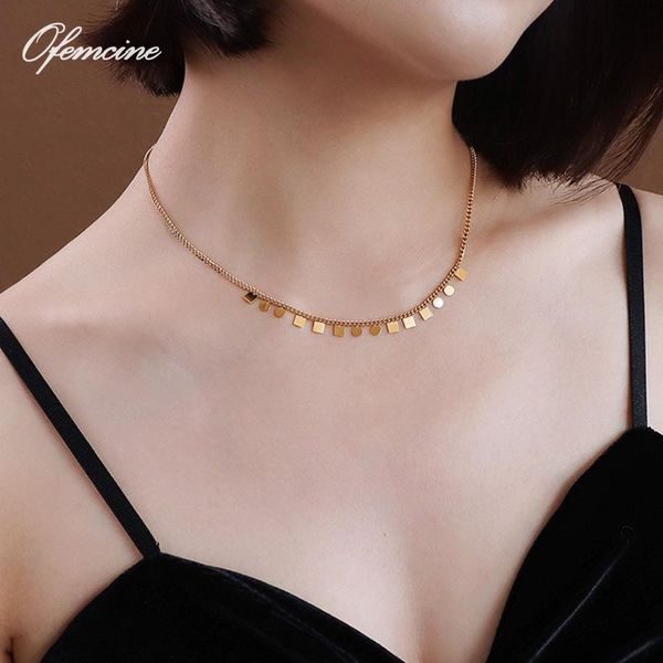 chains vintage titanium steel plated 18k gold necklaces for women geometric circle cube pendant punk choker friends boho chain jewelry, Silver
chains vintage titanium steel plated 18k gold necklaces for women geometric circle cube pendant punk choker friends boho chain jewelry, Silver