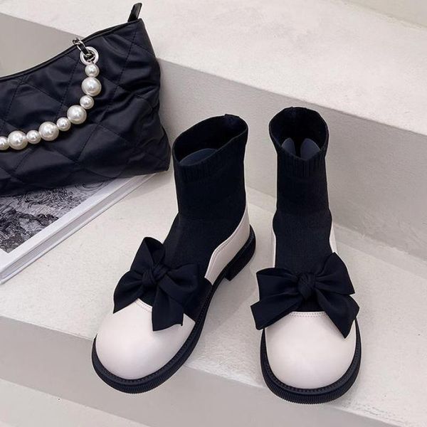 boots sweet bow woman casual shoes women ankle female short slip on stretch socks fashion girl botas muje, Black
boots sweet bow woman casual shoes women ankle female short slip on stretch socks fashion girl botas muje, Black