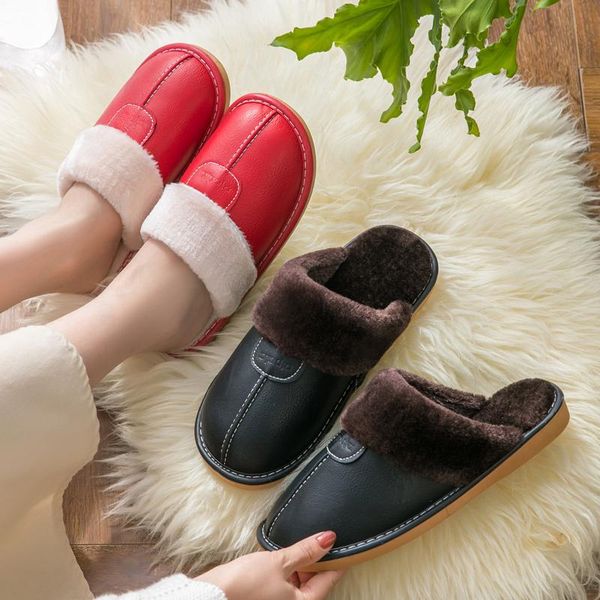 slippers couple's winter pu indoor anti-slip thick sole women's warm home comfortable household shoes, Black
slippers couple's winter pu indoor anti-slip thick sole women's warm home comfortable household shoes, Black