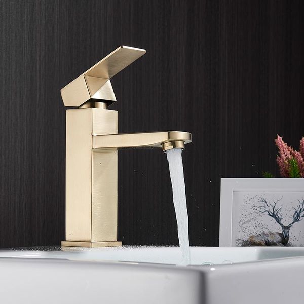 brushed gold basin sink faucet single lever square cold water tap deck mounted bathroom vessel mixers one hole faucets
brushed gold basin sink faucet single lever square cold water tap deck mounted bathroom vessel mixers one hole faucets