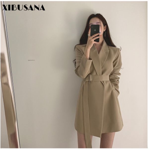 elegant notched collar lace up women blazer casual slim waist office lady jacket solid autumn blusas femme 210423, White;black
elegant notched collar lace up women blazer casual slim waist office lady jacket solid autumn blusas femme 210423, White;black