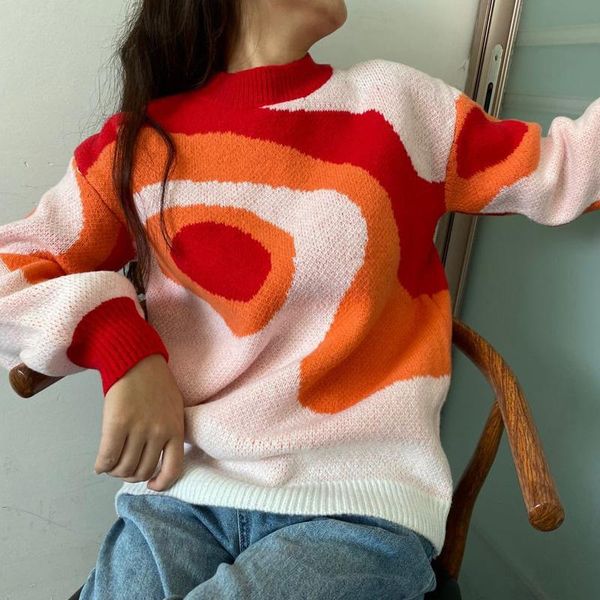 women's sweaters rainbow print harajuku causal knitted sweater korean fashion long sleeve pullover autumn winter 2021 female clothing, White;black
women's sweaters rainbow print harajuku causal knitted sweater korean fashion long sleeve pullover autumn winter 2021 female clothing, White;black