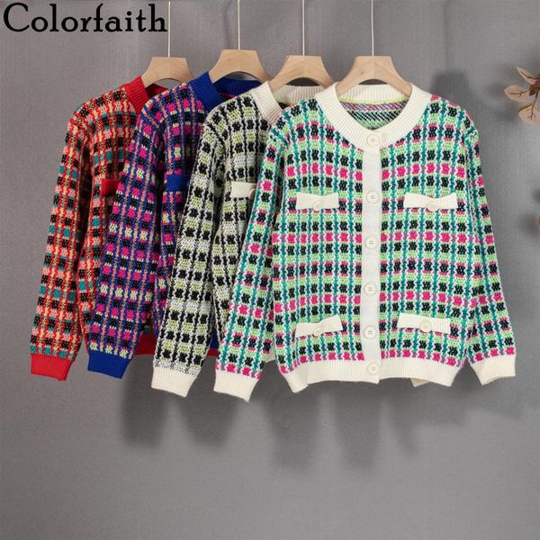 women's knits & tees colorfaith 2021 autumn winter sweaters fashionable elegant cardigans checkered vintage knitted lady swc3027jx, White
women's knits & tees colorfaith 2021 autumn winter sweaters fashionable elegant cardigans checkered vintage knitted lady swc3027jx, White