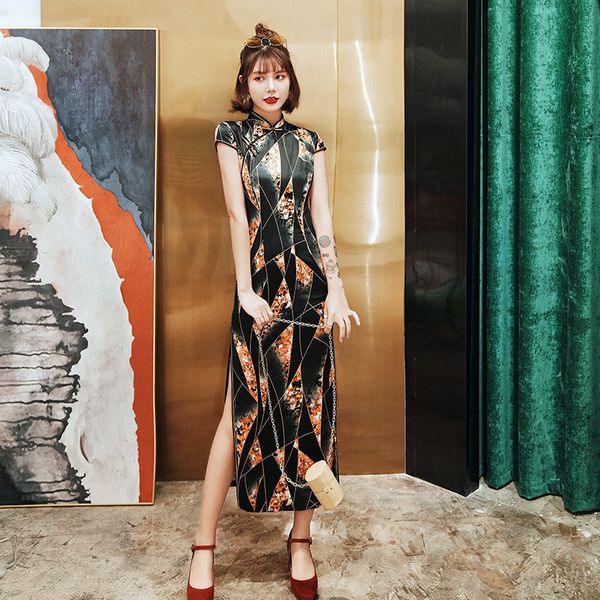ethnic clothing women diamond pattern robe oriental cheongsam dresses pretty vintage vestidos chinos dress slim silk traditional long qipao, Red
ethnic clothing women diamond pattern robe oriental cheongsam dresses pretty vintage vestidos chinos dress slim silk traditional long qipao, Red