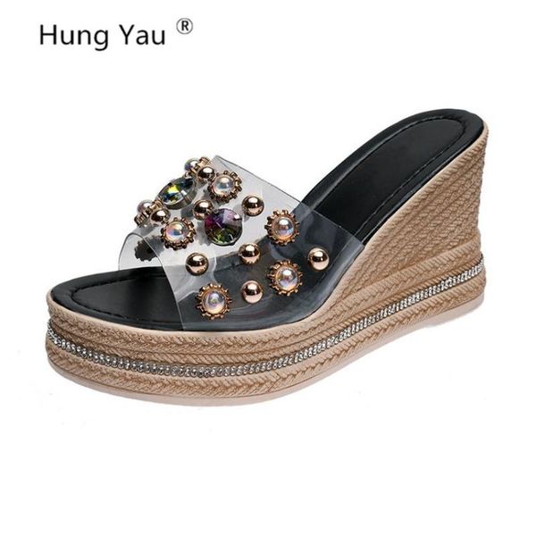 dress shoes wedge sandals for women peep toe transparent pearl female platform summer cool jelly rhinestone rivets flats, Black
dress shoes wedge sandals for women peep toe transparent pearl female platform summer cool jelly rhinestone rivets flats, Black