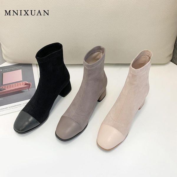 boots mnixuan elegant autumn women shoes ankle 2021 square toe slip on casual medium block heels suede stretch size 10, Black
boots mnixuan elegant autumn women shoes ankle 2021 square toe slip on casual medium block heels suede stretch size 10, Black