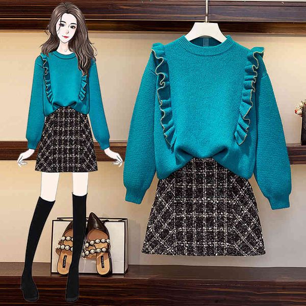 two piece dress ichoix winter korean version slobbered around the neck in high-waisted wool sweater plaid short two-piece suit ncsu, White
two piece dress ichoix winter korean version slobbered around the neck in high-waisted wool sweater plaid short two-piece suit ncsu, White