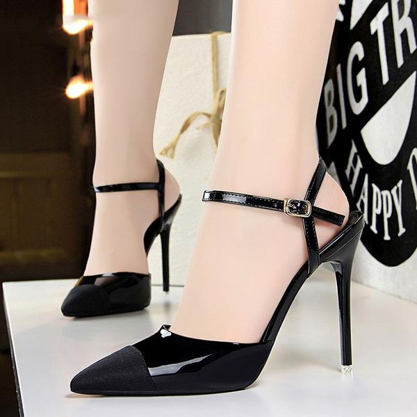 sandals women pumps 11cm thin heel shoes summer high-heeled pointed toe buckle party stilettos silver, Black
sandals women pumps 11cm thin heel shoes summer high-heeled pointed toe buckle party stilettos silver, Black