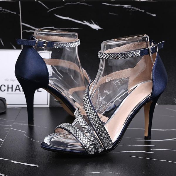 9.5cm 2021 sandals women's rhinestone american style slender heel shoes wild banquet high heels, Black
9.5cm 2021 sandals women's rhinestone american style slender heel shoes wild banquet high heels, Black