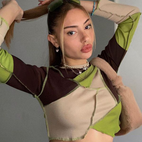 spring long sleeve tees y2k mesh crop anti-car side contrast color punk clothes streetwear patchwork funny t shirts women's t-shirt, White
spring long sleeve tees y2k mesh crop anti-car side contrast color punk clothes streetwear patchwork funny t shirts women's t-shirt, White