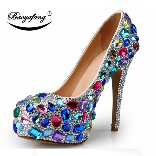 baoyafang multicolored crystal womens wedding shoes high heeled pumps platform for woman round toe dress, Black
baoyafang multicolored crystal womens wedding shoes high heeled pumps platform for woman round toe dress, Black