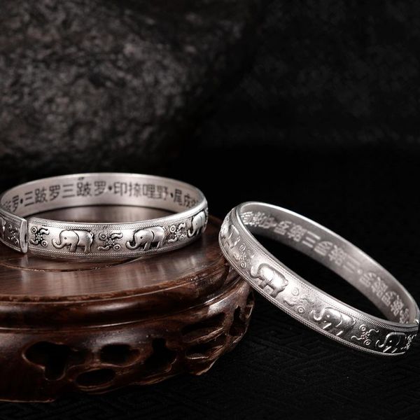 bangle fashionable men and women retro s925 silver-plated scripture elephant ethnic style personality open bracelets sz0154, Black
bangle fashionable men and women retro s925 silver-plated scripture elephant ethnic style personality open bracelets sz0154, Black