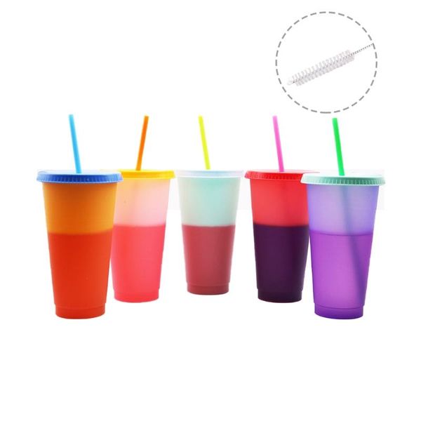mugs 5 pcs temperature change color changing rainbow cup with straw and lid reusable 720ml plastic decoration translu
mugs 5 pcs temperature change color changing rainbow cup with straw and lid reusable 720ml plastic decoration translu