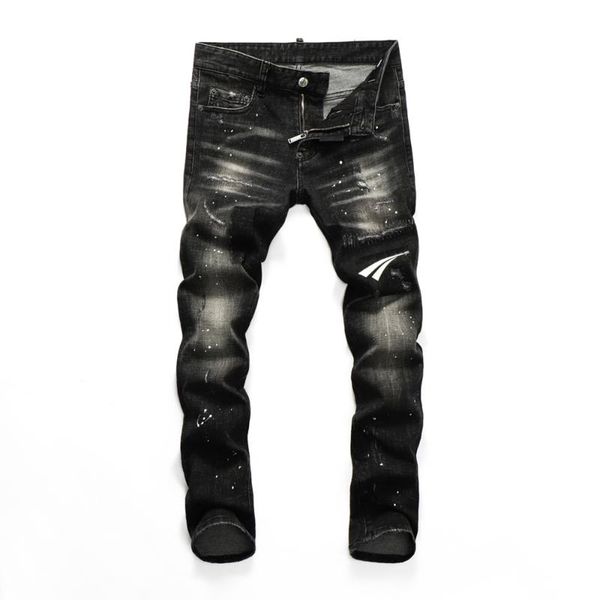 men's jeans europe brand men slim elastic denim trousers pant zipper patchwork black hole stretch for, Blue
men's jeans europe brand men slim elastic denim trousers pant zipper patchwork black hole stretch for, Blue