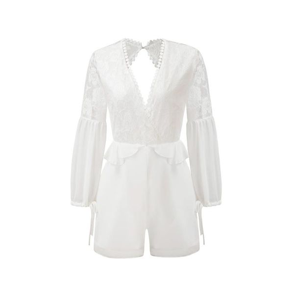 women's jumpsuits & rompers summer 2021 backless white chiffon lace playsuit plus size womens jumpsuit long sleeve one piece beach romp, Black;white
women's jumpsuits & rompers summer 2021 backless white chiffon lace playsuit plus size womens jumpsuit long sleeve one piece beach romp, Black;white