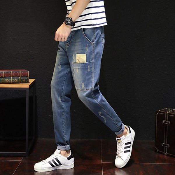 men's jeans summer elastic korean version of the loose harlan pants large fashion, Blue
men's jeans summer elastic korean version of the loose harlan pants large fashion, Blue