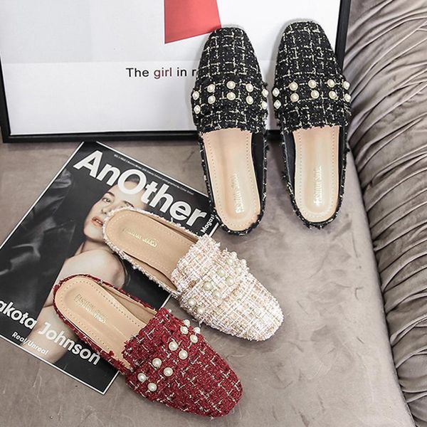 slippers shoes woman fabric beaded flip flops female pantufa lazy slides lattic beading mules ladies mixed color qhgd, Black
slippers shoes woman fabric beaded flip flops female pantufa lazy slides lattic beading mules ladies mixed color qhgd, Black