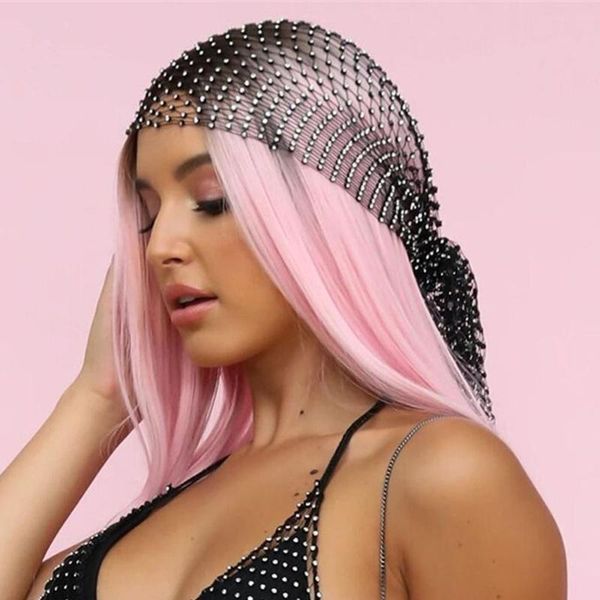 bridal veils fashion bling rhinestone women head scarf turban hat headband crystal mesh cap hair snood nets headpiece headwear accessorie, Black
bridal veils fashion bling rhinestone women head scarf turban hat headband crystal mesh cap hair snood nets headpiece headwear accessorie, Black