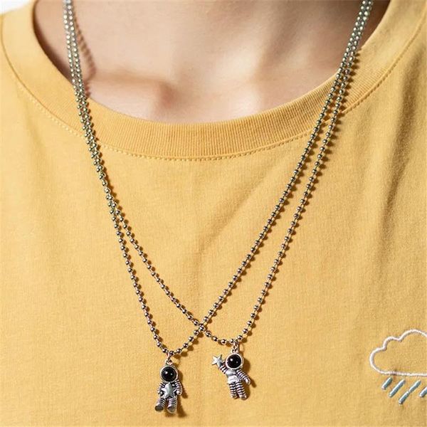 pendant necklaces cute astronauts couple necklace friendship jewelry creative cool chain for women men gifts, Silver
pendant necklaces cute astronauts couple necklace friendship jewelry creative cool chain for women men gifts, Silver