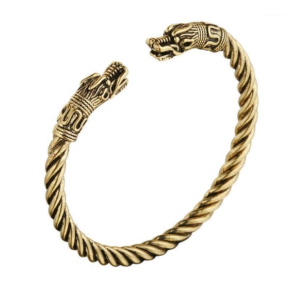 men's bracelet retro nordic viking adjustable bracelet large gold and silver plated viking faucet women's punk jewelry1, Black
men's bracelet retro nordic viking adjustable bracelet large gold and silver plated viking faucet women's punk jewelry1, Black