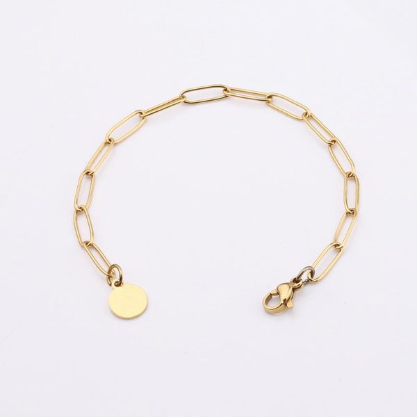 link, chain boho stainless steel bracelets & bangle for man women gold color jewelry diy oval with round metal charm, Black
link, chain boho stainless steel bracelets & bangle for man women gold color jewelry diy oval with round metal charm, Black