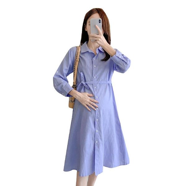 maternity dresses currently available dress 2021 autumn style shirt fashion mid-length large size nursing a- line skirt, White
maternity dresses currently available dress 2021 autumn style shirt fashion mid-length large size nursing a- line skirt, White