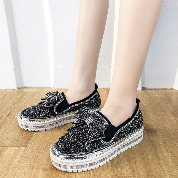 dress shoes glitter flats bowknot creepers shoes woman paillette slip on moccasins silver crystal platform espadrilles 7v1x, Black
dress shoes glitter flats bowknot creepers shoes woman paillette slip on moccasins silver crystal platform espadrilles 7v1x, Black